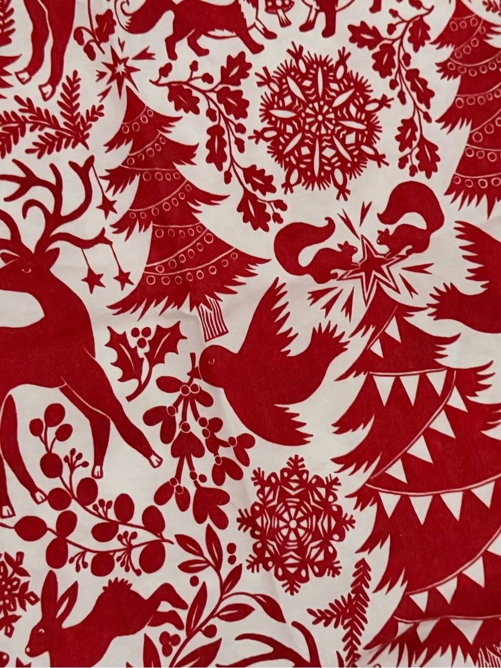 2 Pottery Barn Organic Nordic Deer Animals Christmas King Pillowcases